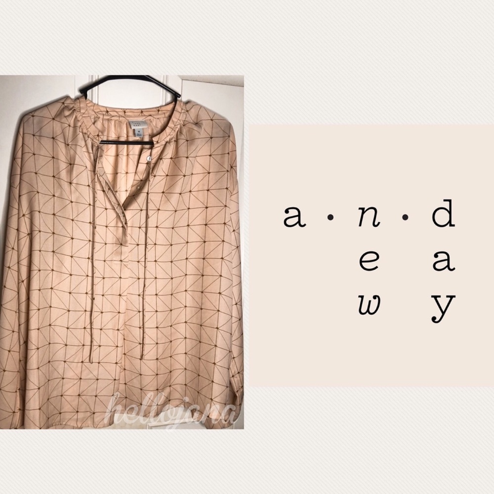 A New Day Long Sleeve Button Up Tie Blouse